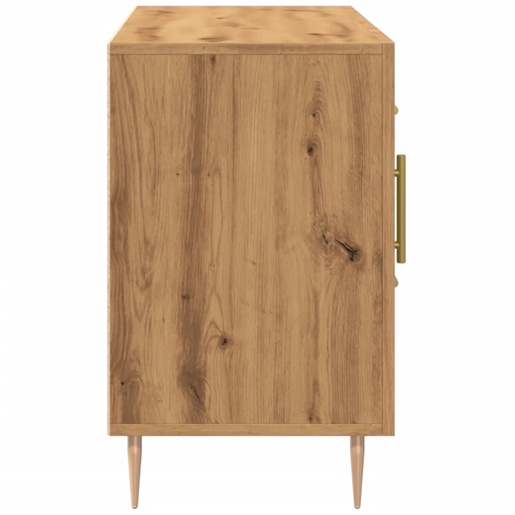 Dressoir 100x36x60 cm bewerkt hout artisanaal eikenkleurig