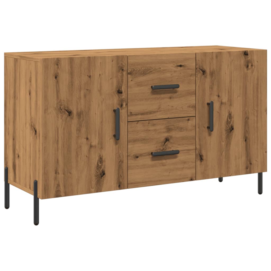 Dressoir 100x36x60 cm bewerkt hout artisanaal eikenkleurig