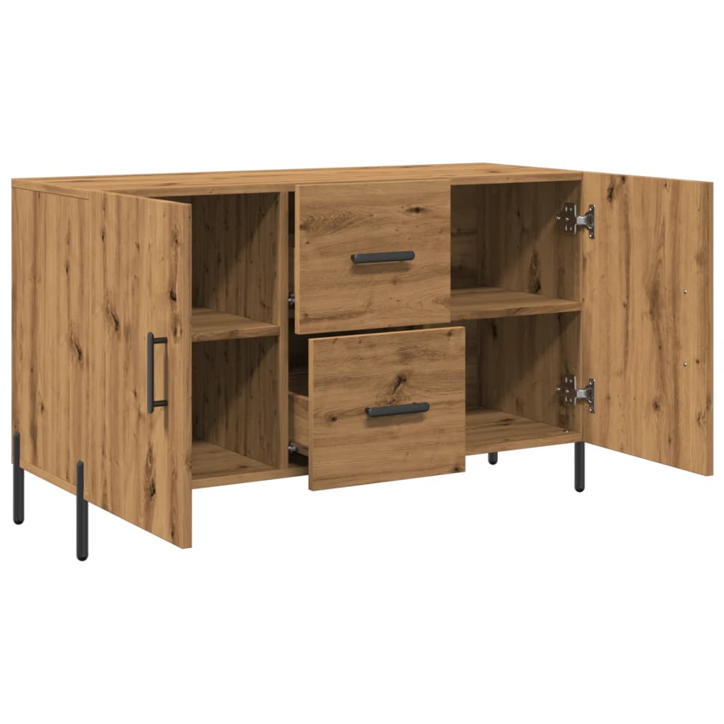 Dressoir 100x36x60 cm bewerkt hout artisanaal eikenkleurig
