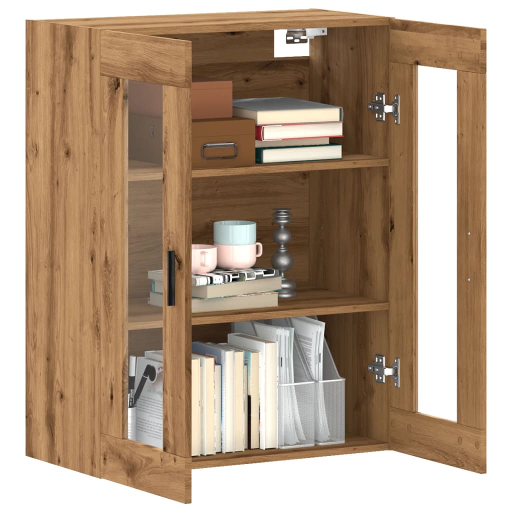 Wandkast 69,5x34x90 cm artisanaal eikenkleurig