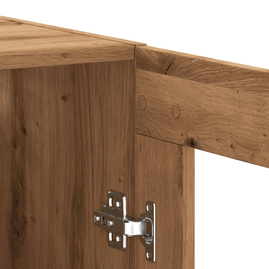 Wandkast 69,5x34x90 cm artisanaal eikenkleurig