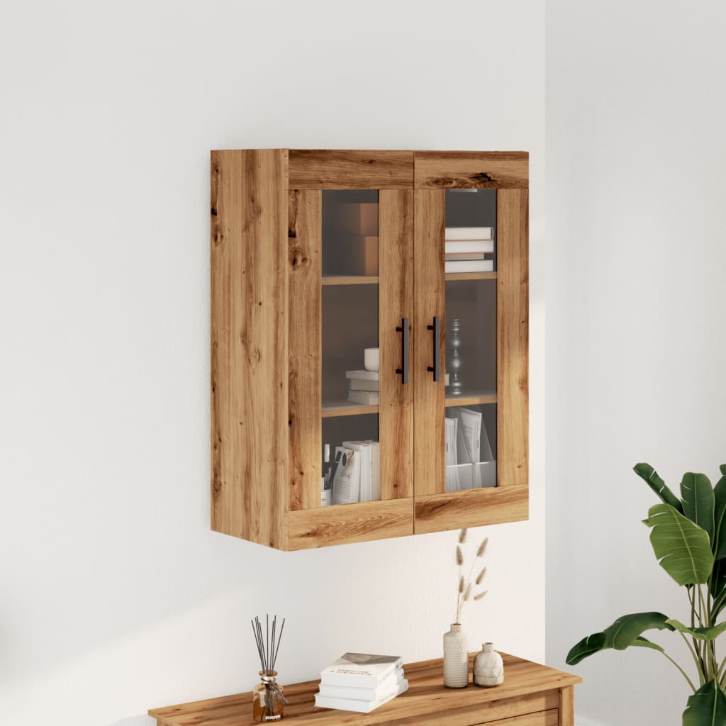 Dressoir 69,5x34x90 cm bewerkt hout artisanaal eikenkleur
