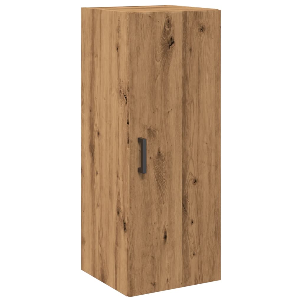 Wandkast 34,5x34x90 cm bewerkt hout artisanaal eikenkleur