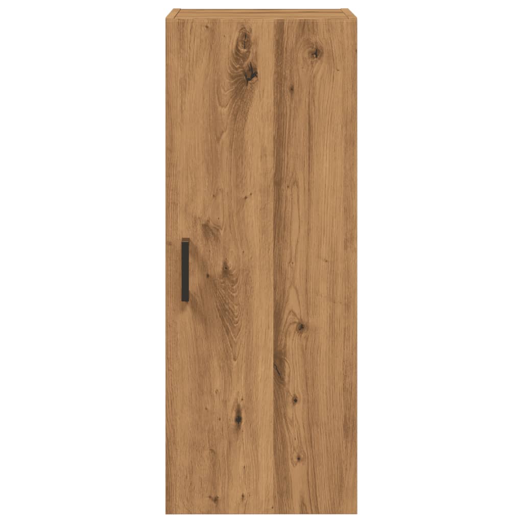 Wandkast 34,5x34x90 cm bewerkt hout artisanaal eikenkleur