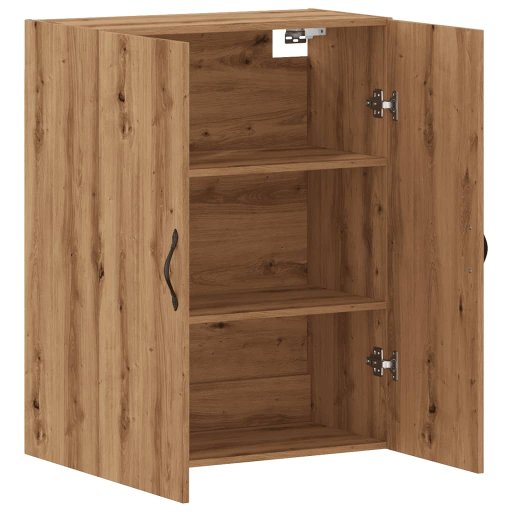 Wandkast 69,5x34x90 cm bewerkt hout artisanaal eikenkleurig