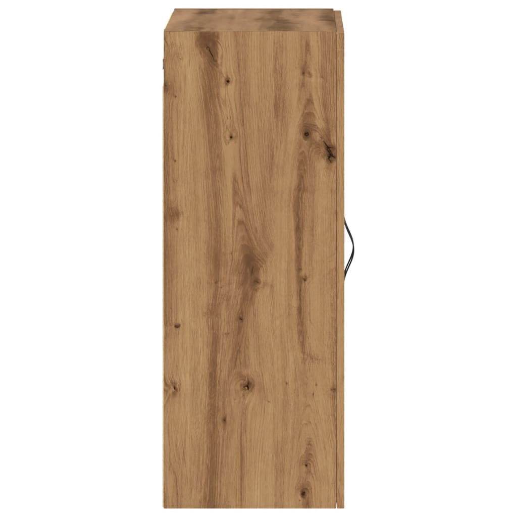 Wandkast 69,5x34x90 cm bewerkt hout artisanaal eikenkleurig
