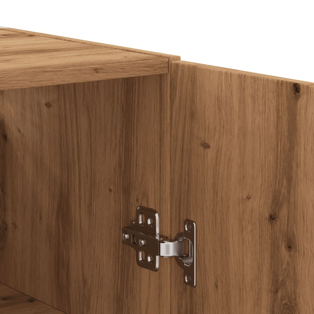 Wandkast 69,5x34x90 cm bewerkt hout artisanaal eikenkleurig