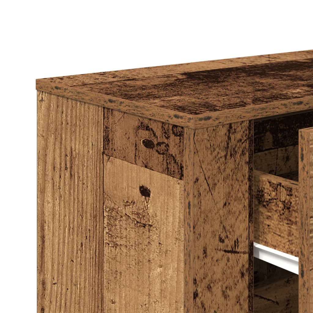 Dressoir 80x33x70 cm bewerkt hout oud houtkleurig