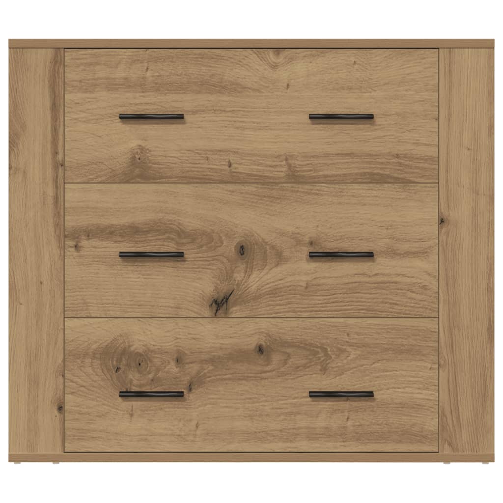 Dressoir 80x33x70 cm bewerkt hout artisanaal eikenkleurig