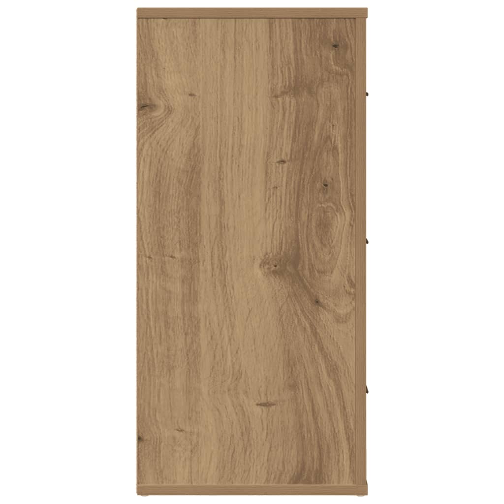 Dressoir 80x33x70 cm bewerkt hout artisanaal eikenkleurig