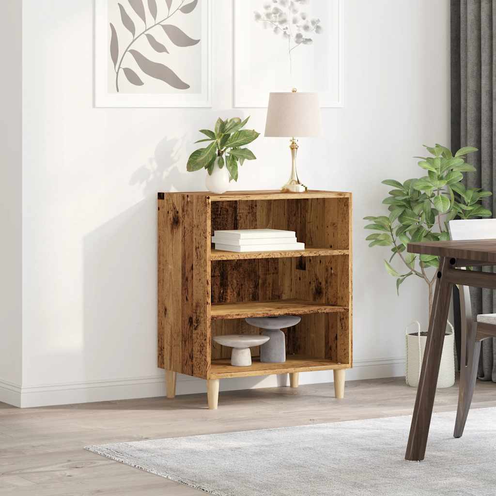 Dressoir 57x35x75 cm bewerkt hout oud houtkleurig