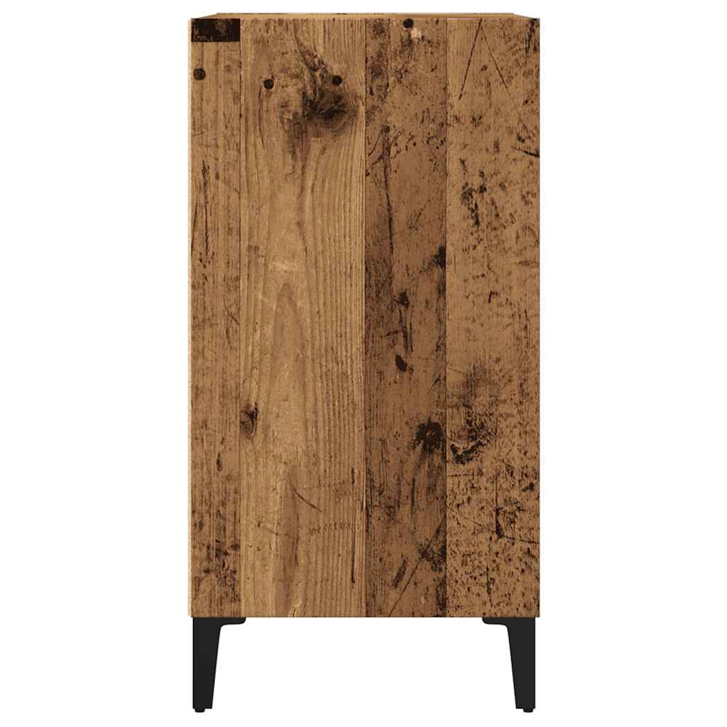 Dressoir 57x35x75 cm bewerkt hout oud houtkleurig