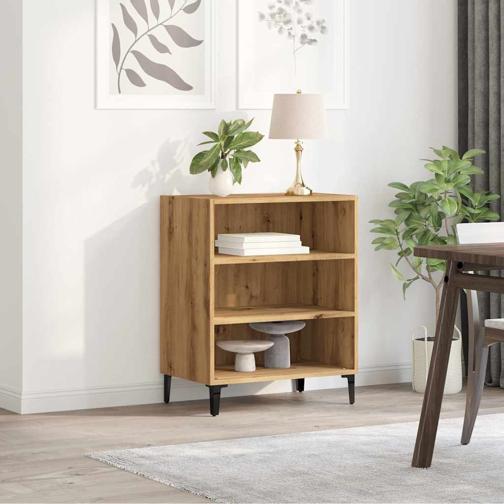 Dressoir 57x35x75 cm bewerkt hout artisanaal eikenkleurig