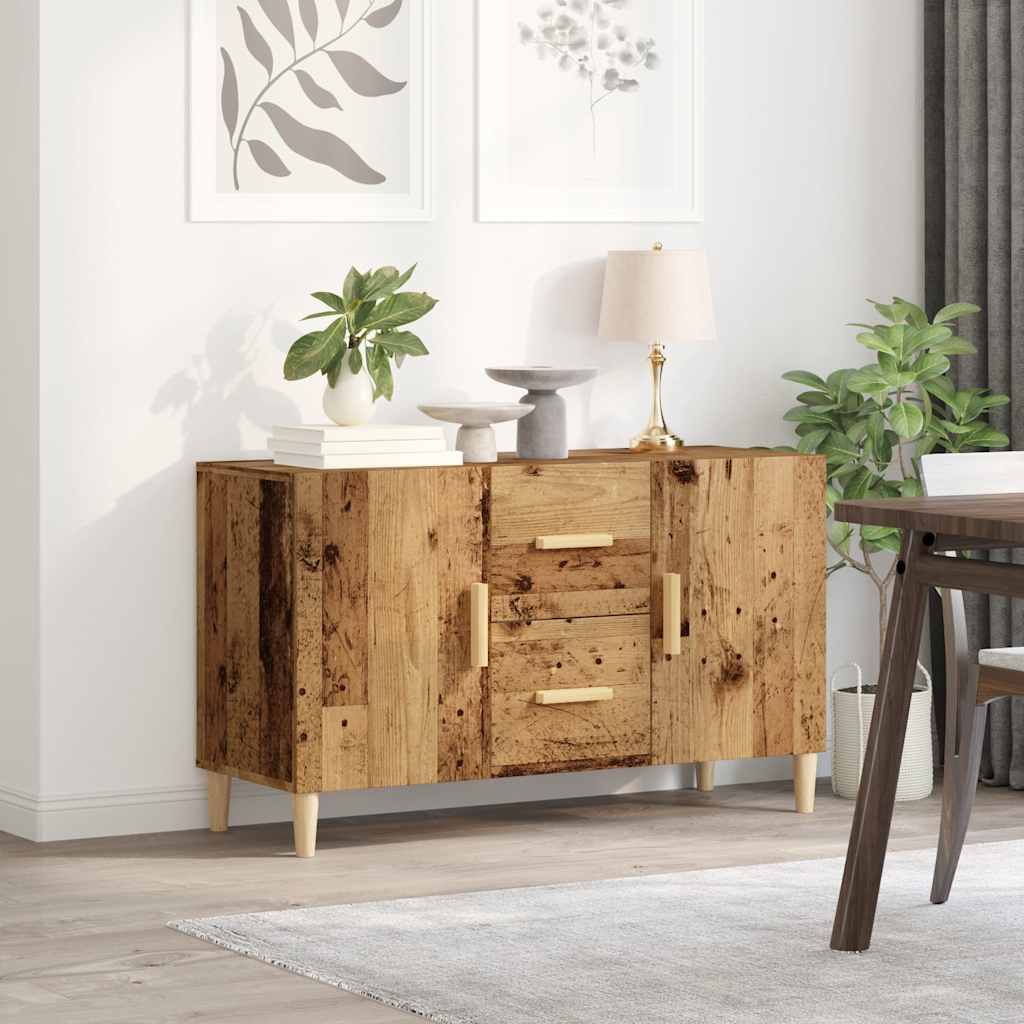 Dressoir 100x36x60 cm bewerkt hout oud houtkleurig