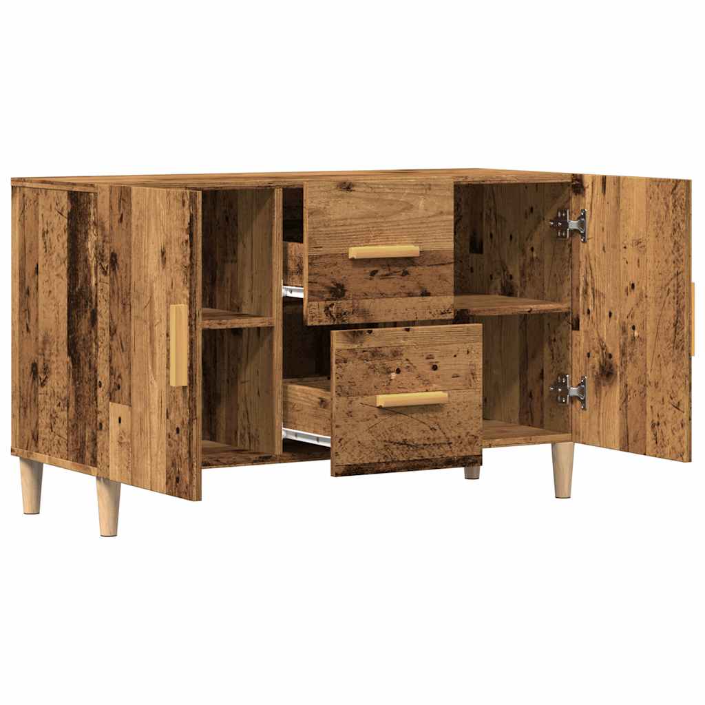 Dressoir 100x36x60 cm bewerkt hout oud houtkleurig