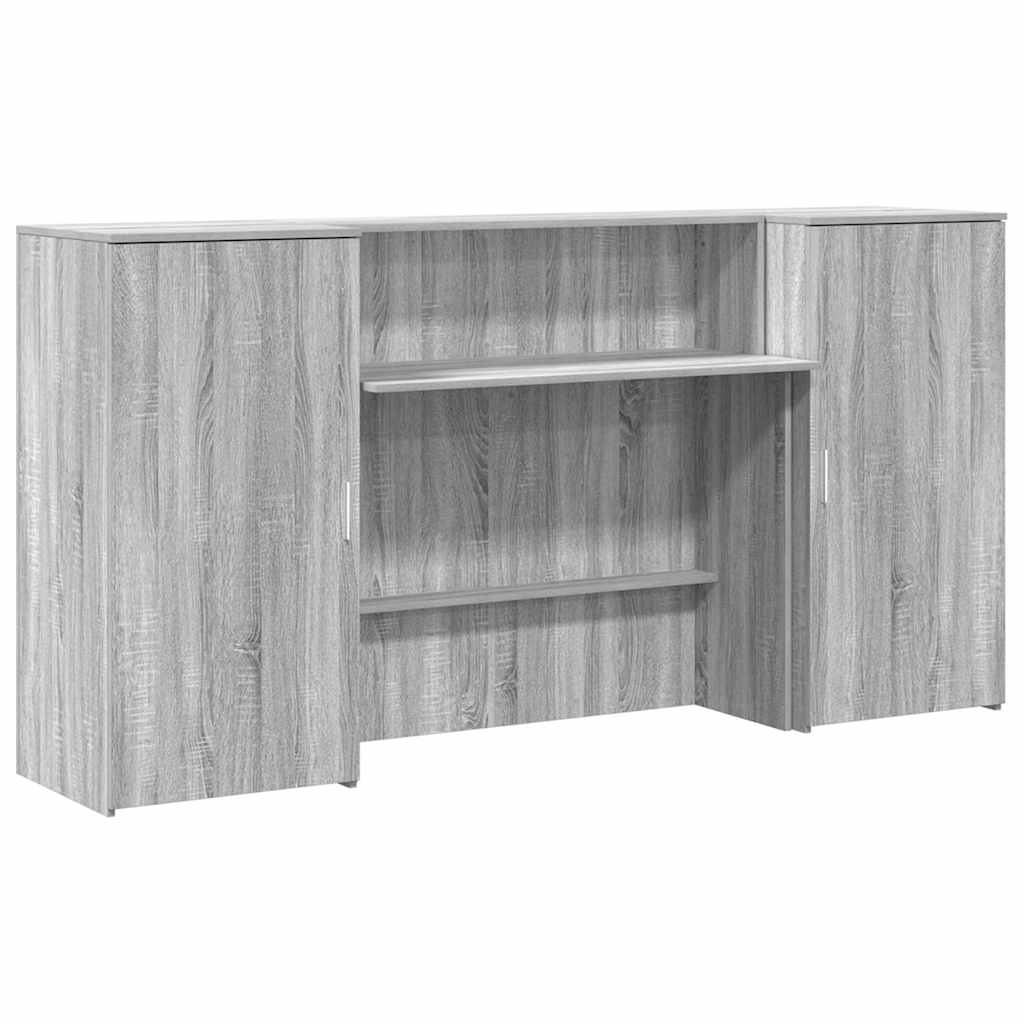 Receptiebalie 200x50x103,5 cm bewerkt hout grijs sonoma eiken
