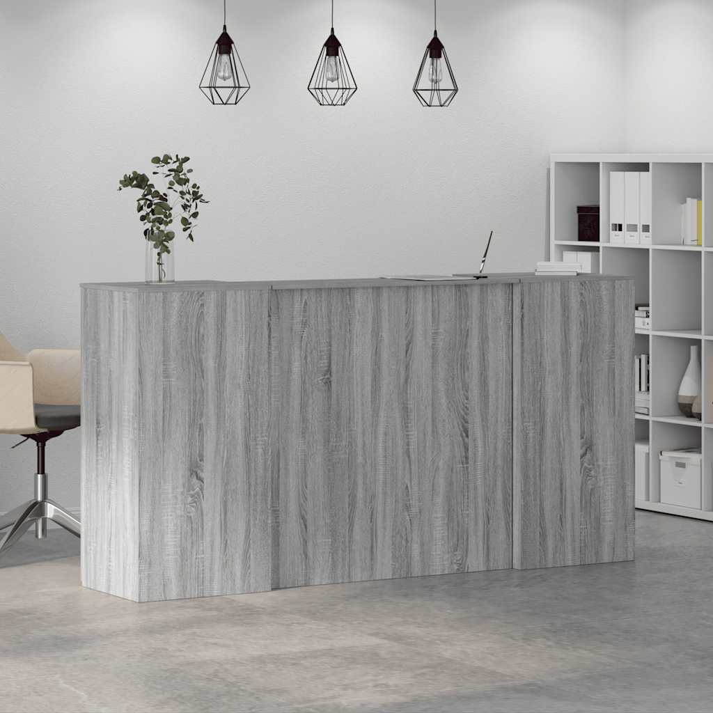 Receptiebalie 200x50x103,5 cm bewerkt hout grijs sonoma eiken