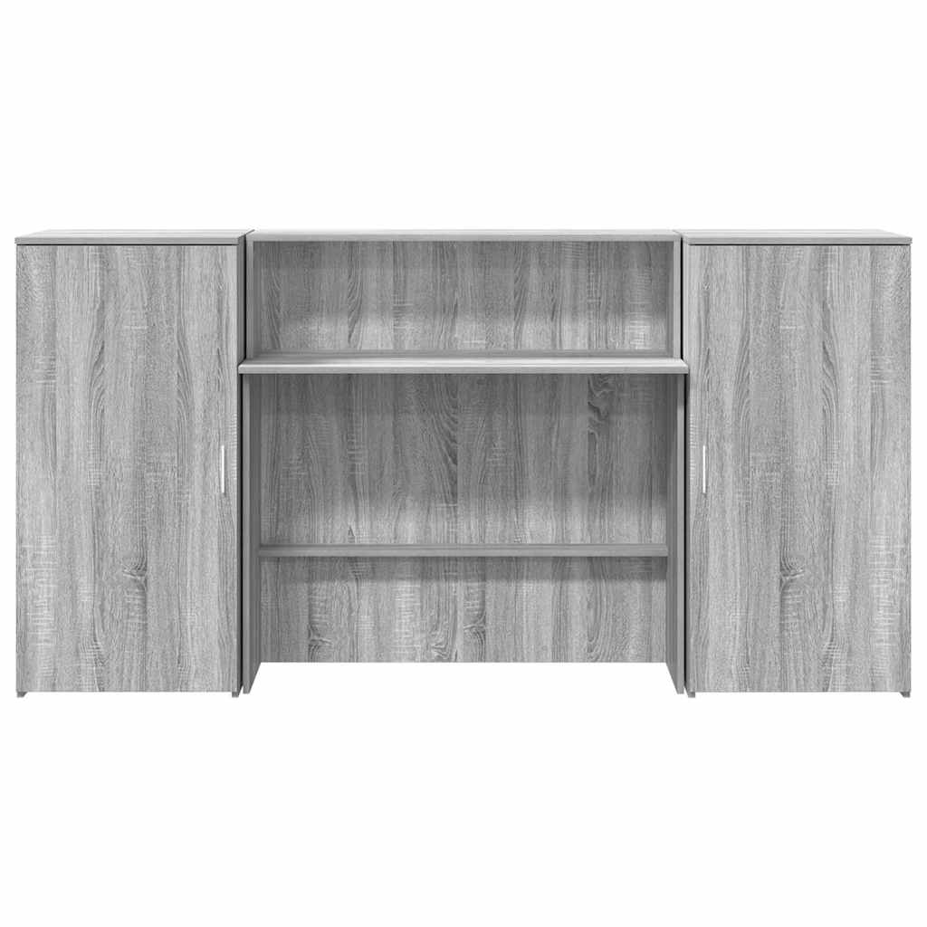 Receptiebalie 200x50x103,5 cm bewerkt hout grijs sonoma eiken