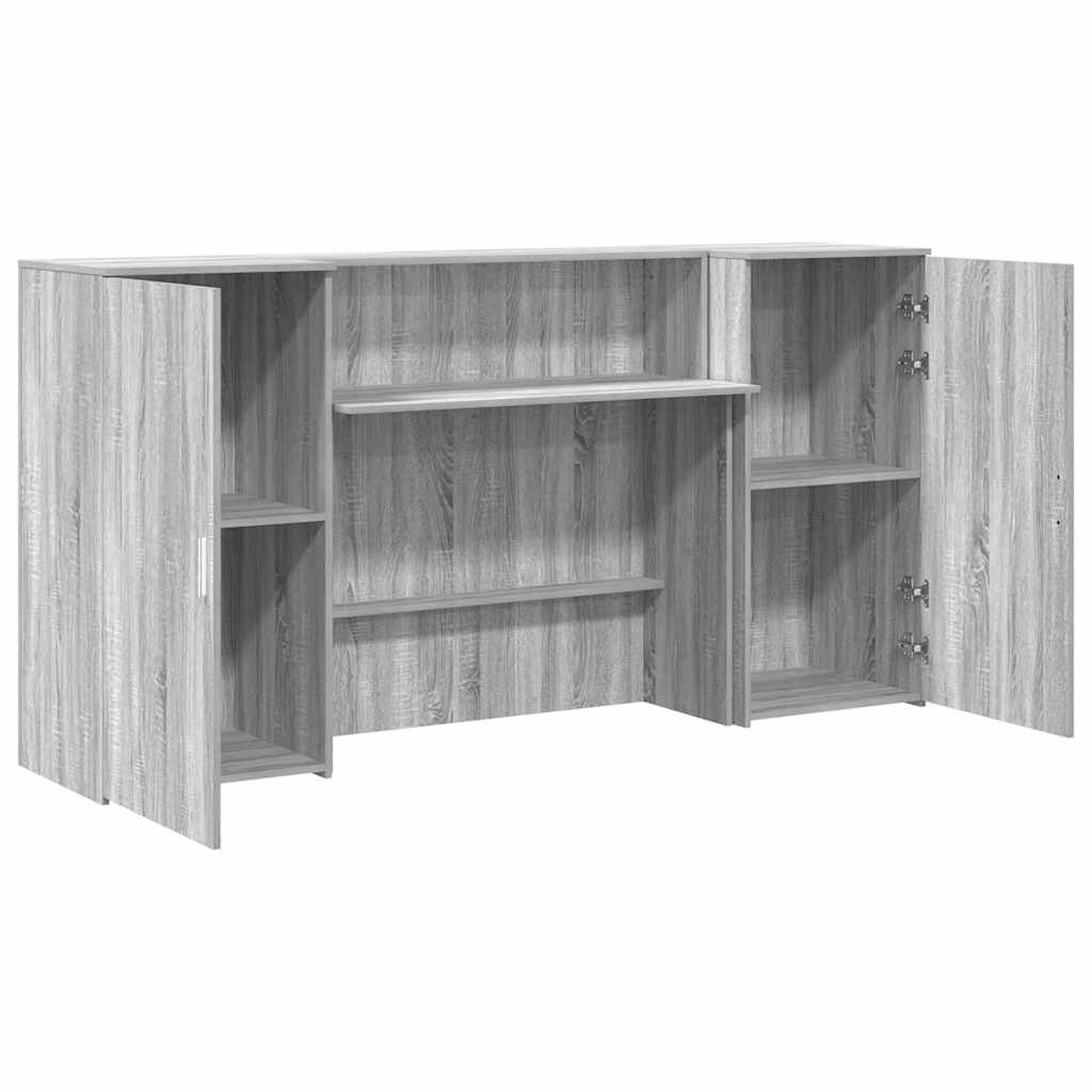 Receptiebalie 200x50x103,5 cm bewerkt hout grijs sonoma eiken