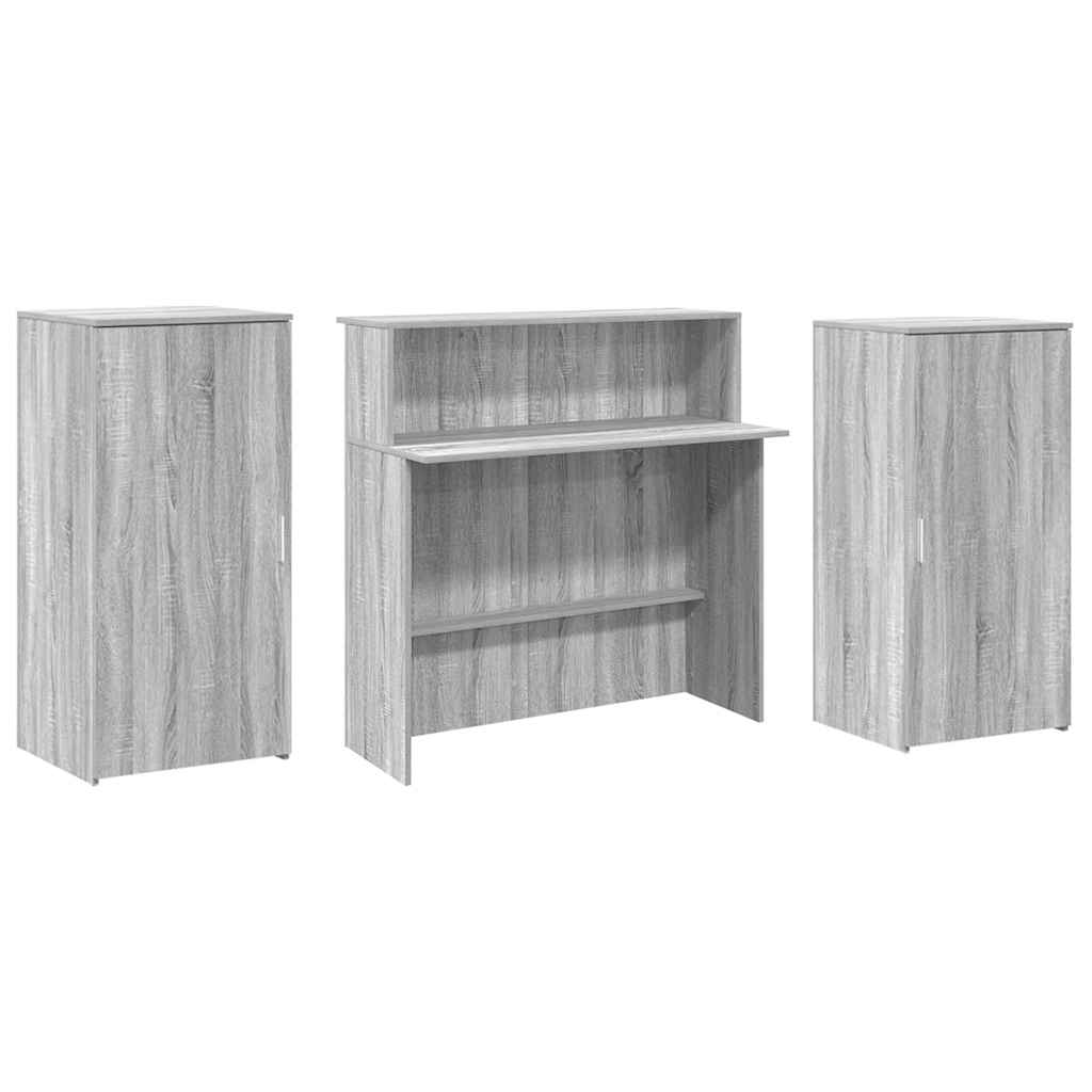 Receptiebalie 200x50x103,5 cm bewerkt hout grijs sonoma eiken