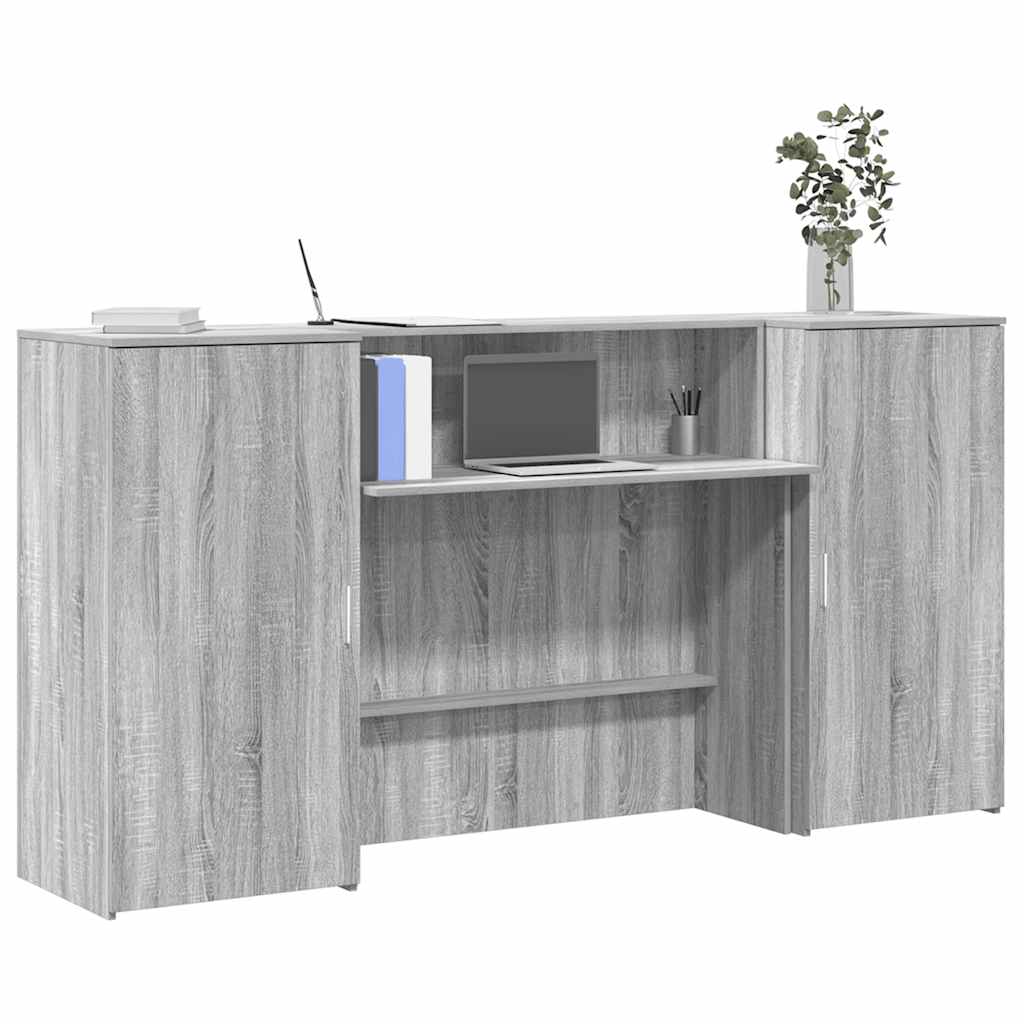 Receptiebalie 200x50x103,5 cm bewerkt hout grijs sonoma eiken