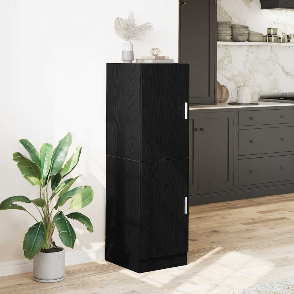 Keukenkast 38x41,5x131,5 cm bewerkt hout zwart