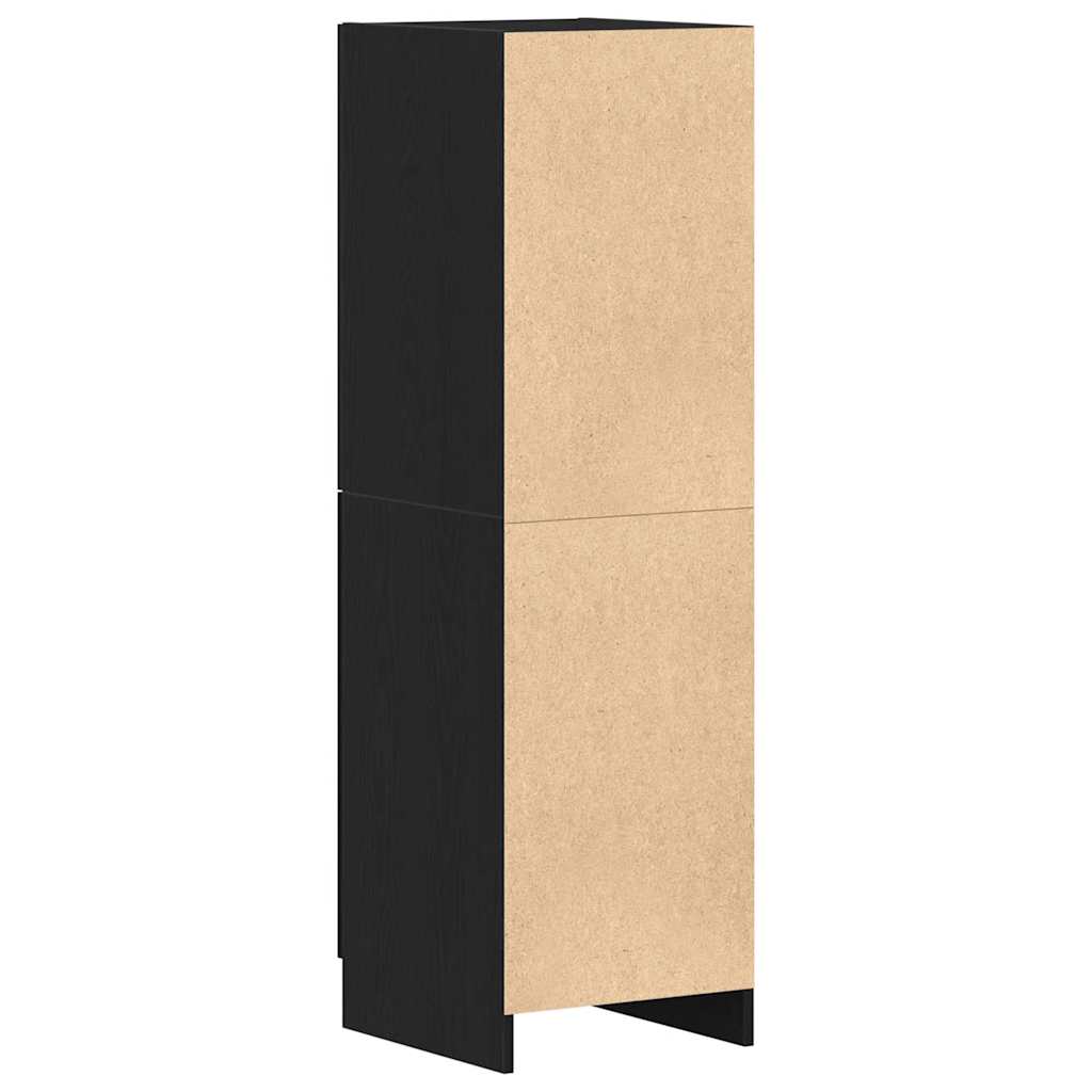 Keukenkast 38x41,5x131,5 cm bewerkt hout zwart