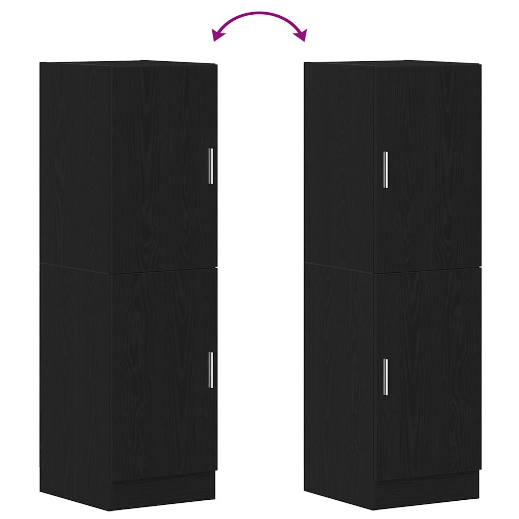 Keukenkast 38x41,5x131,5 cm bewerkt hout zwart