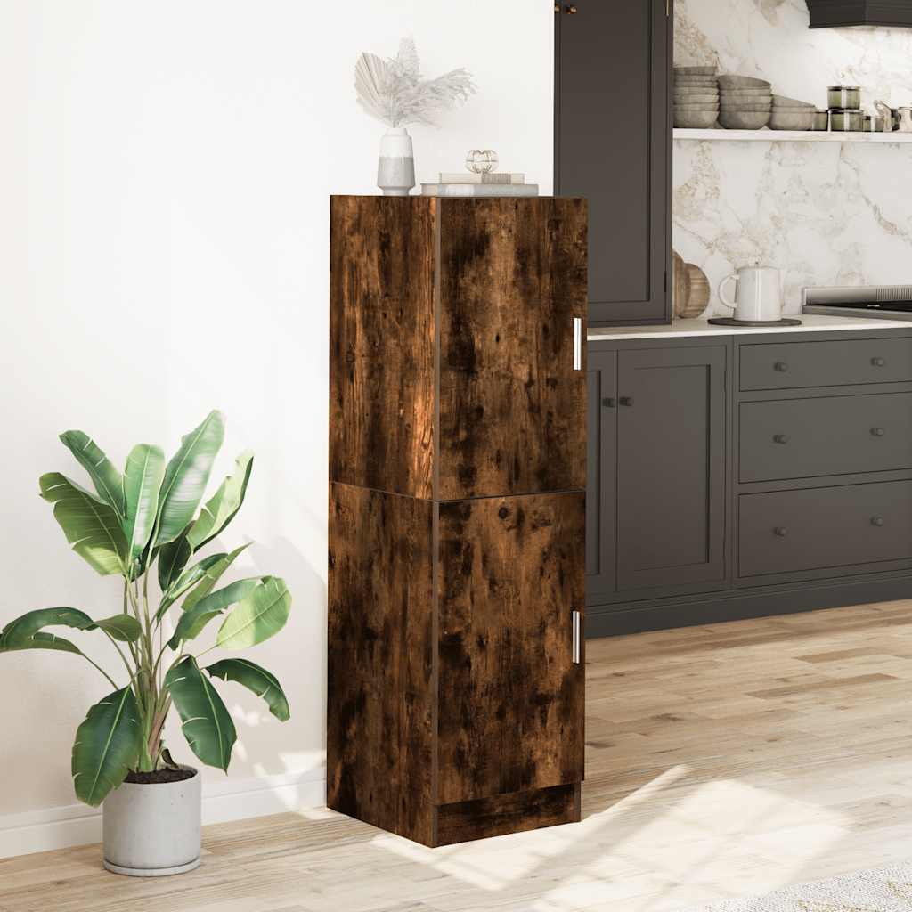 Keukenkast 38x41,5x131,5 cm bewerkt hout gerookt eikenkleurig