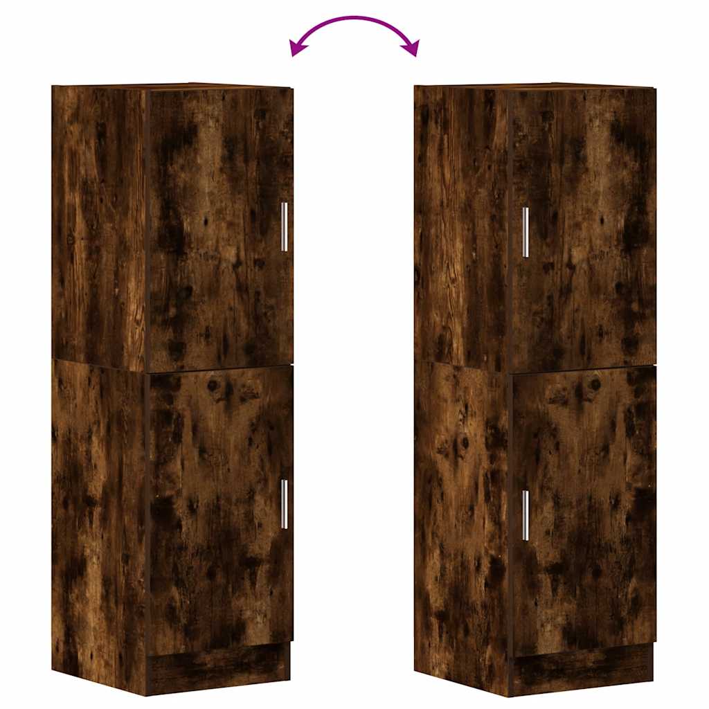 Keukenkast 38x41,5x131,5 cm bewerkt hout gerookt eikenkleurig
