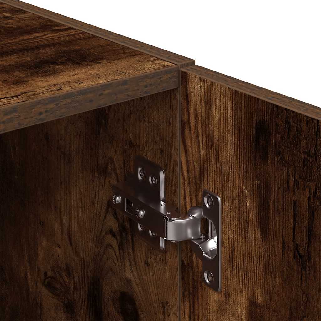 Keukenkast 38x41,5x131,5 cm bewerkt hout gerookt eikenkleurig