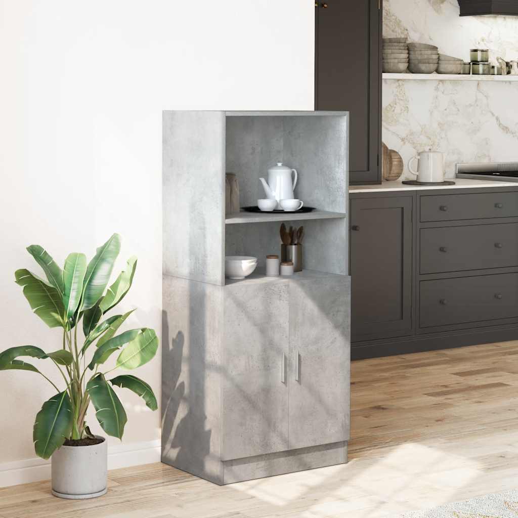 Keukenkast 57x41,5x131,5 cm bewerkt hout betongrijs