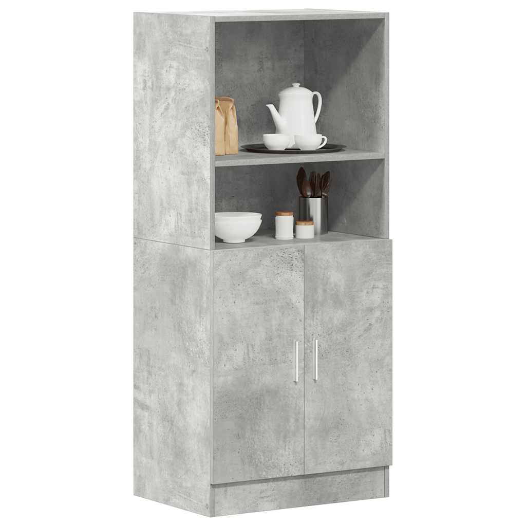 Keukenkast 57x41,5x131,5 cm bewerkt hout betongrijs