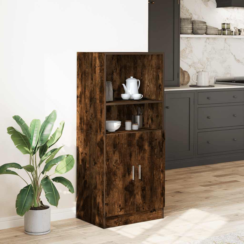 Keukenkast 57x41,5x131,5 cm bewerkt hout gerookt eikenkleurig