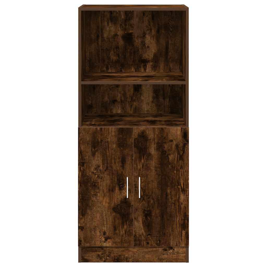 Keukenkast 57x41,5x131,5 cm bewerkt hout gerookt eikenkleurig