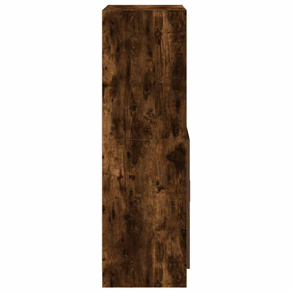Keukenkast 57x41,5x131,5 cm bewerkt hout gerookt eikenkleurig