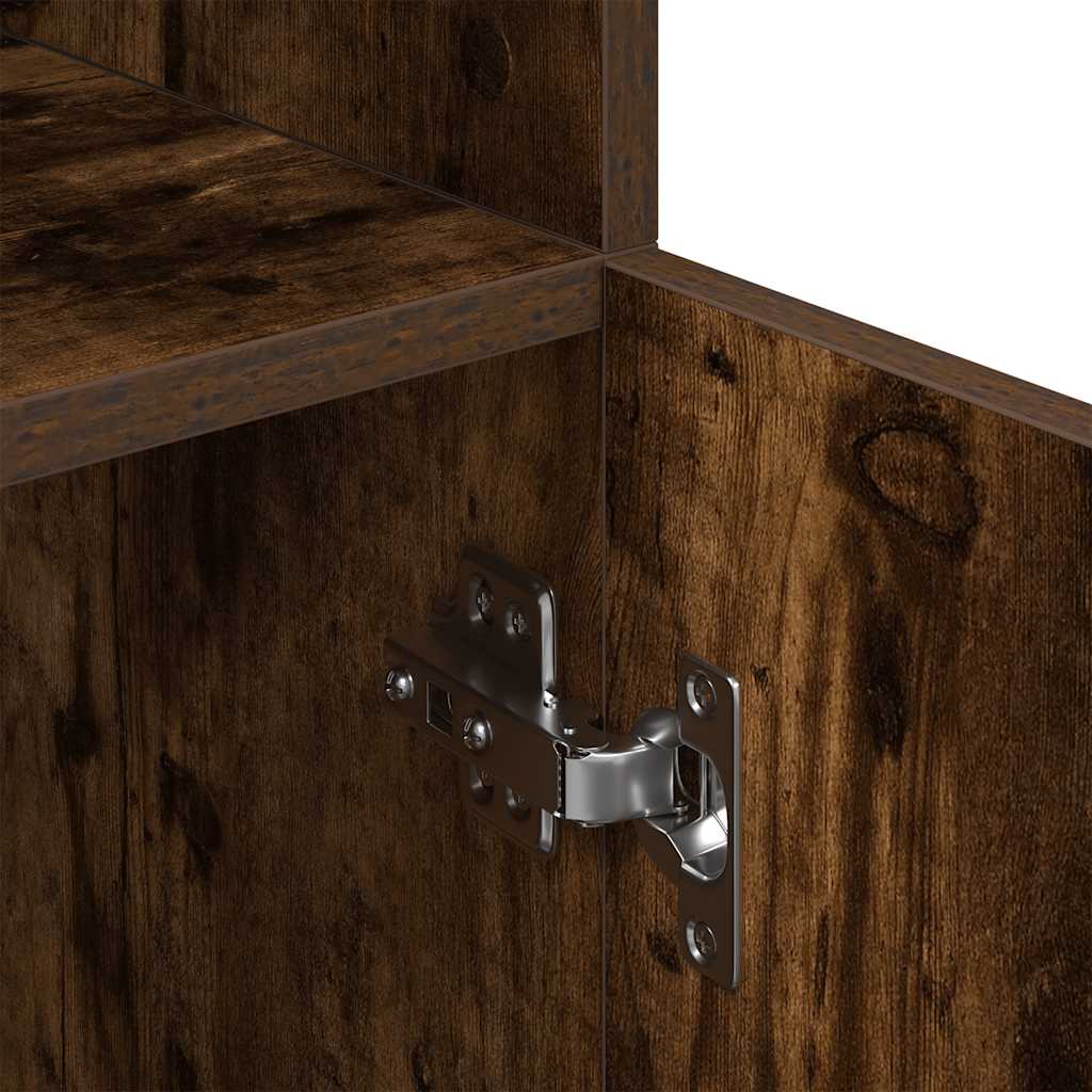 Keukenkast 57x41,5x131,5 cm bewerkt hout gerookt eikenkleurig