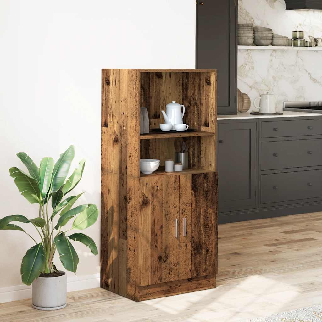 Keukenkast 57x41,5x131,5 cm bewerkt hout oud houtkleurig