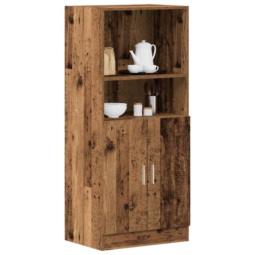 Keukenkast 57x41,5x131,5 cm bewerkt hout oud houtkleurig