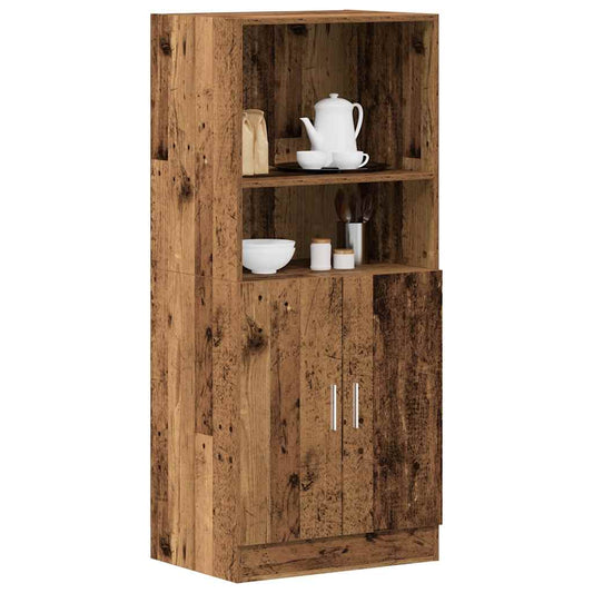 Keukenkast 57x41,5x131,5 cm bewerkt hout oud houtkleurig