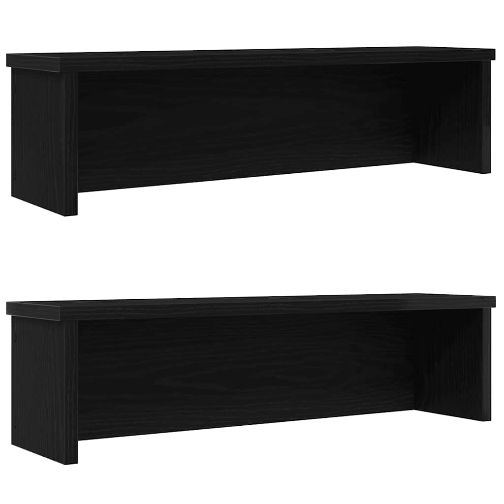 Keukenrekken stapelbaar 2 st 50x15x16 cm zwart