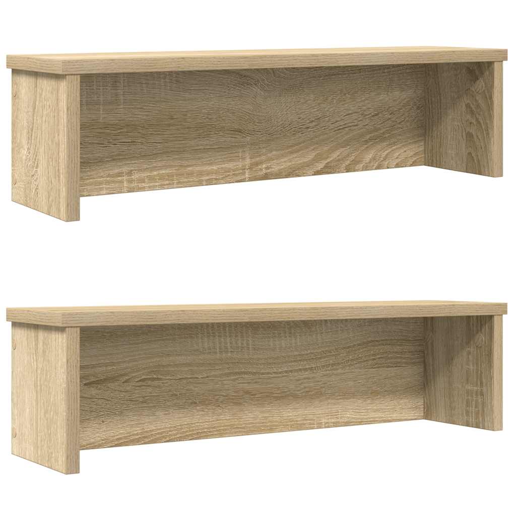 Keukenrekken stapelbaar 2 st 50x15x16 cm sonoma eikenkleurig