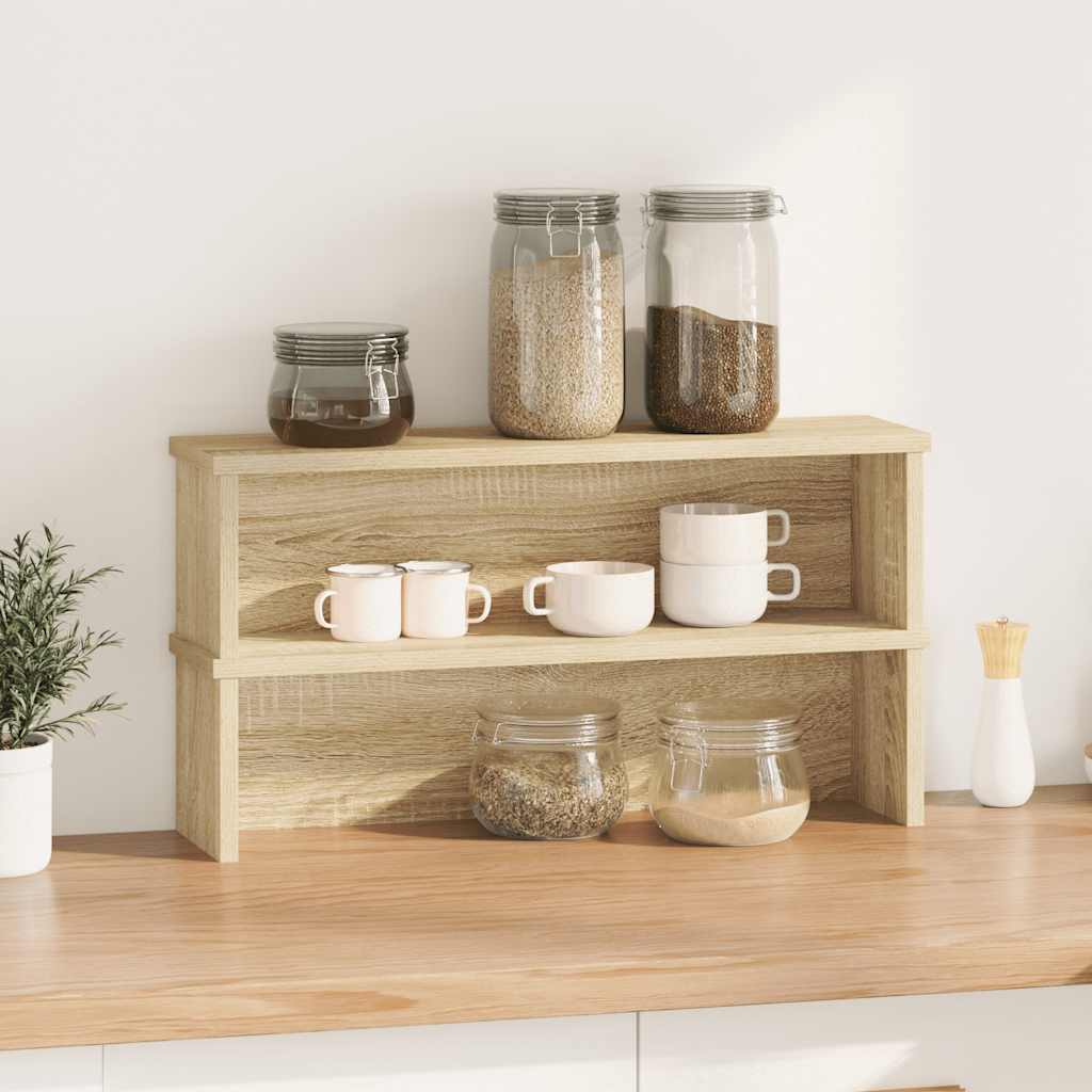 Keukenrekken stapelbaar 2 st 50x15x16 cm sonoma eikenkleurig