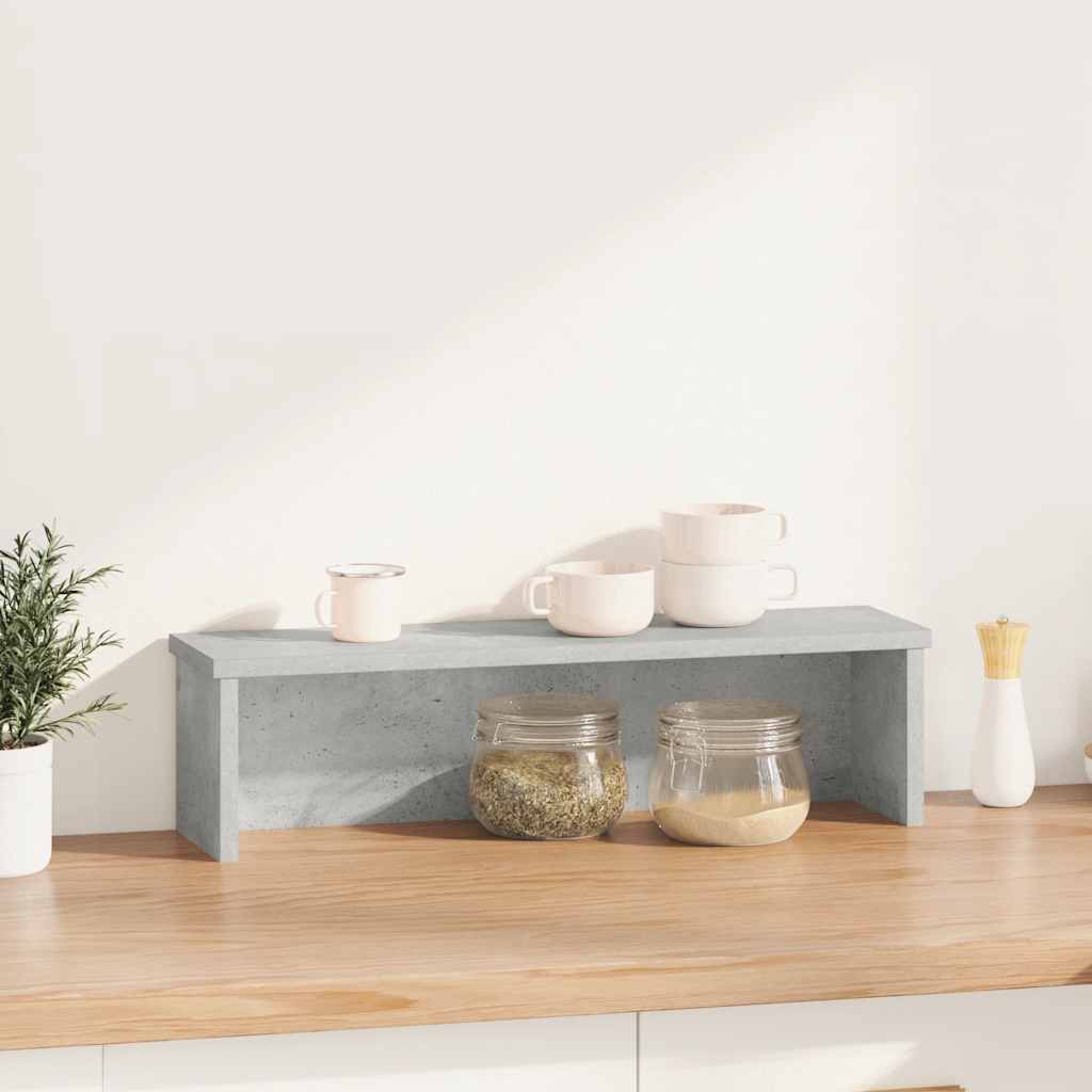 Keukenrek stapelbaar 50x15x16 cm bewerkt hout betongrijs