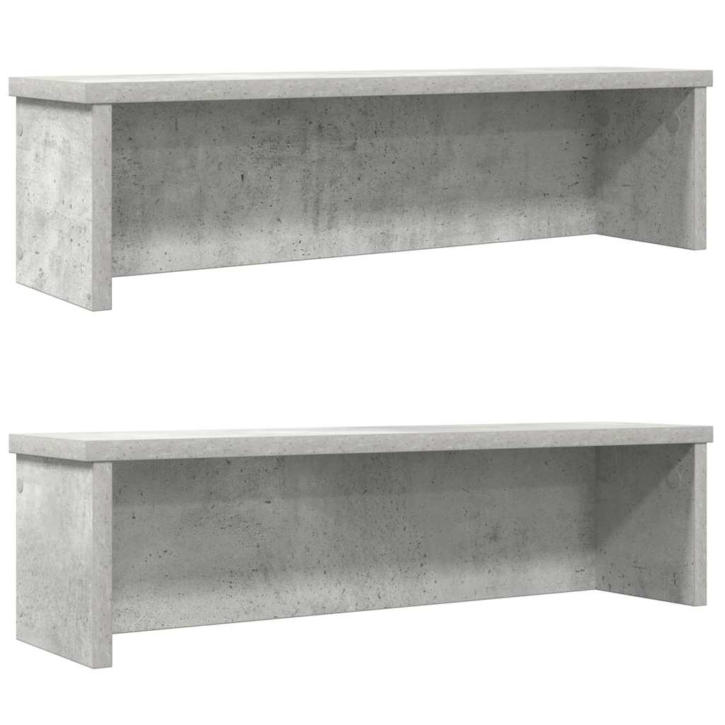 Keukenrekken stapelbaar 2 st 50x15x16 cm betongrijs
