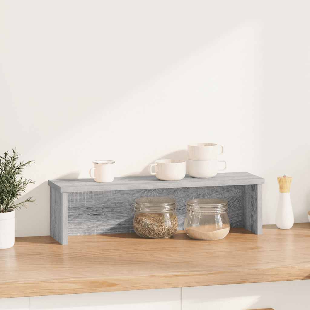 Keukenrek stapelbaar 50x15x16cm bewerkt hout grijs sonoma eiken