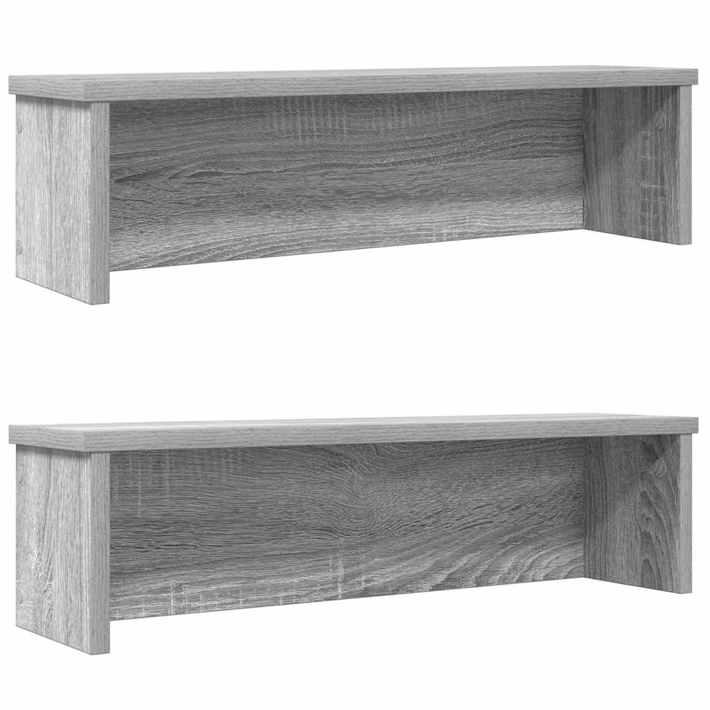 Keukenrekken stapelbaar 2 st 50x15x16 cm grijs sonoma eiken