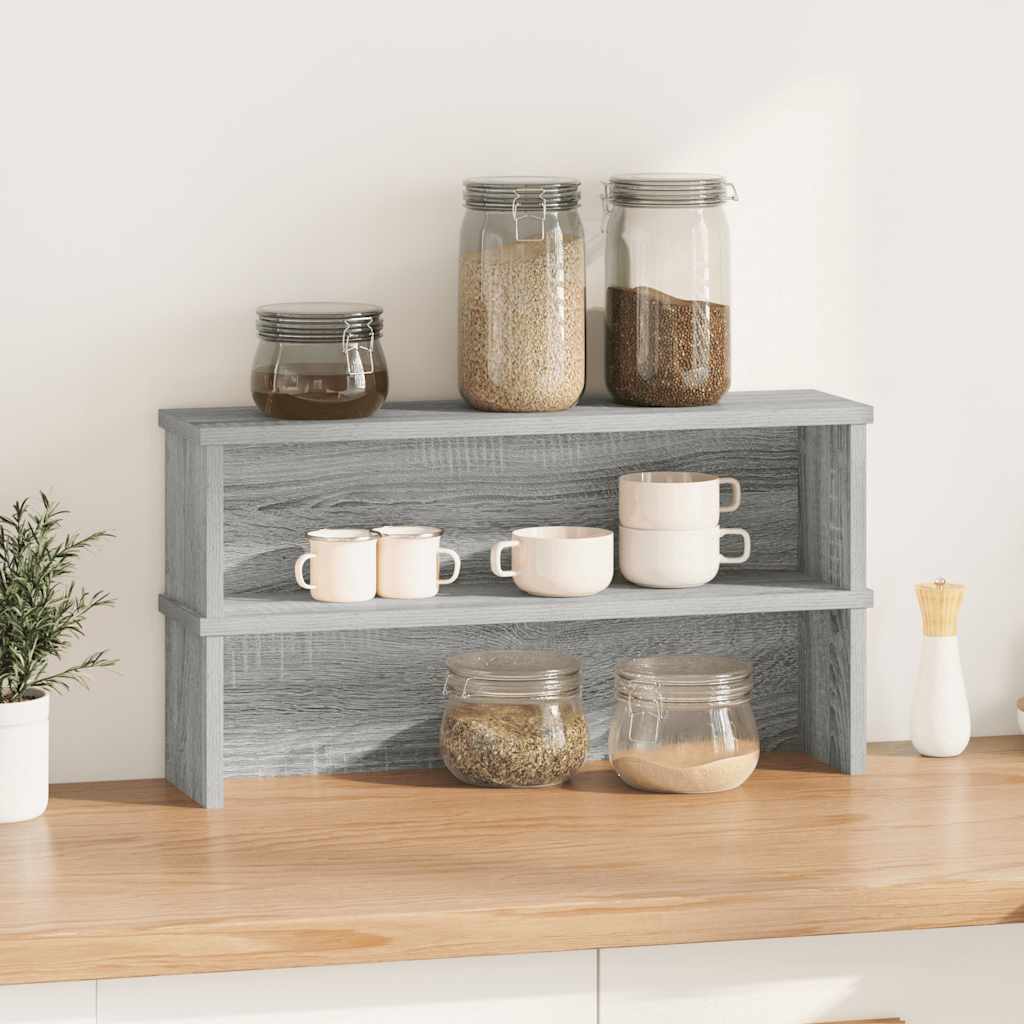 Keukenrekken stapelbaar 2 st 50x15x16 cm grijs sonoma eiken