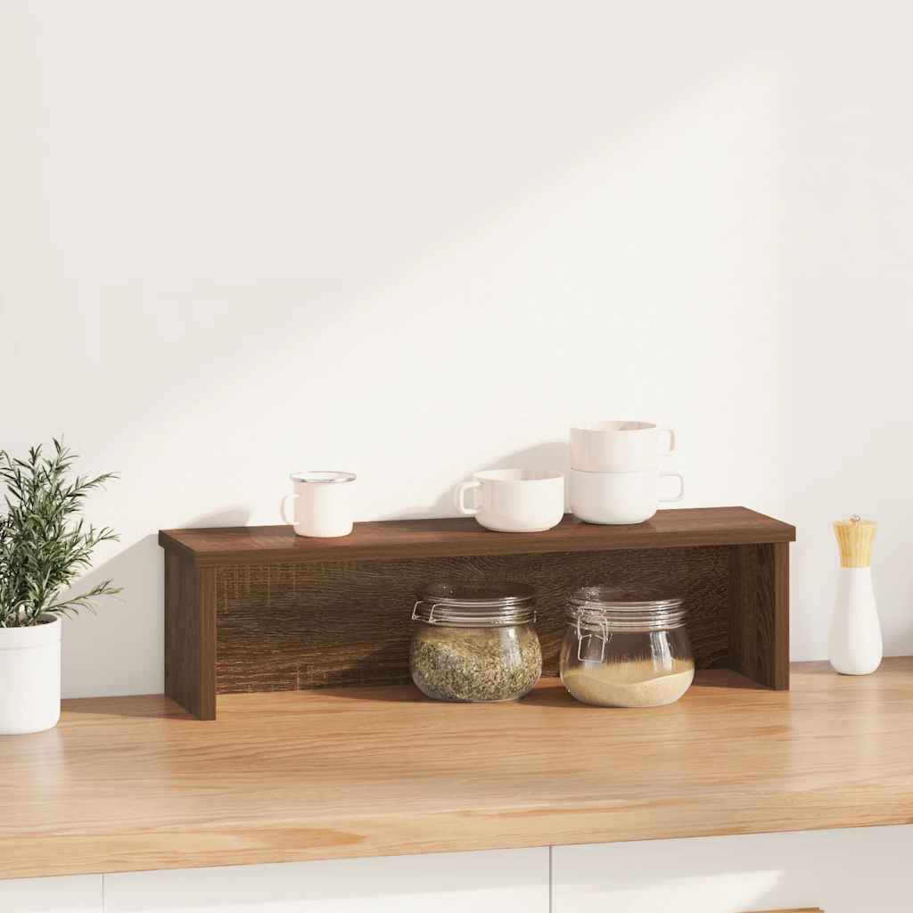 Keukenrek stapelbaar 50x15x16 cm bewerkt hout bruin eikenkleur