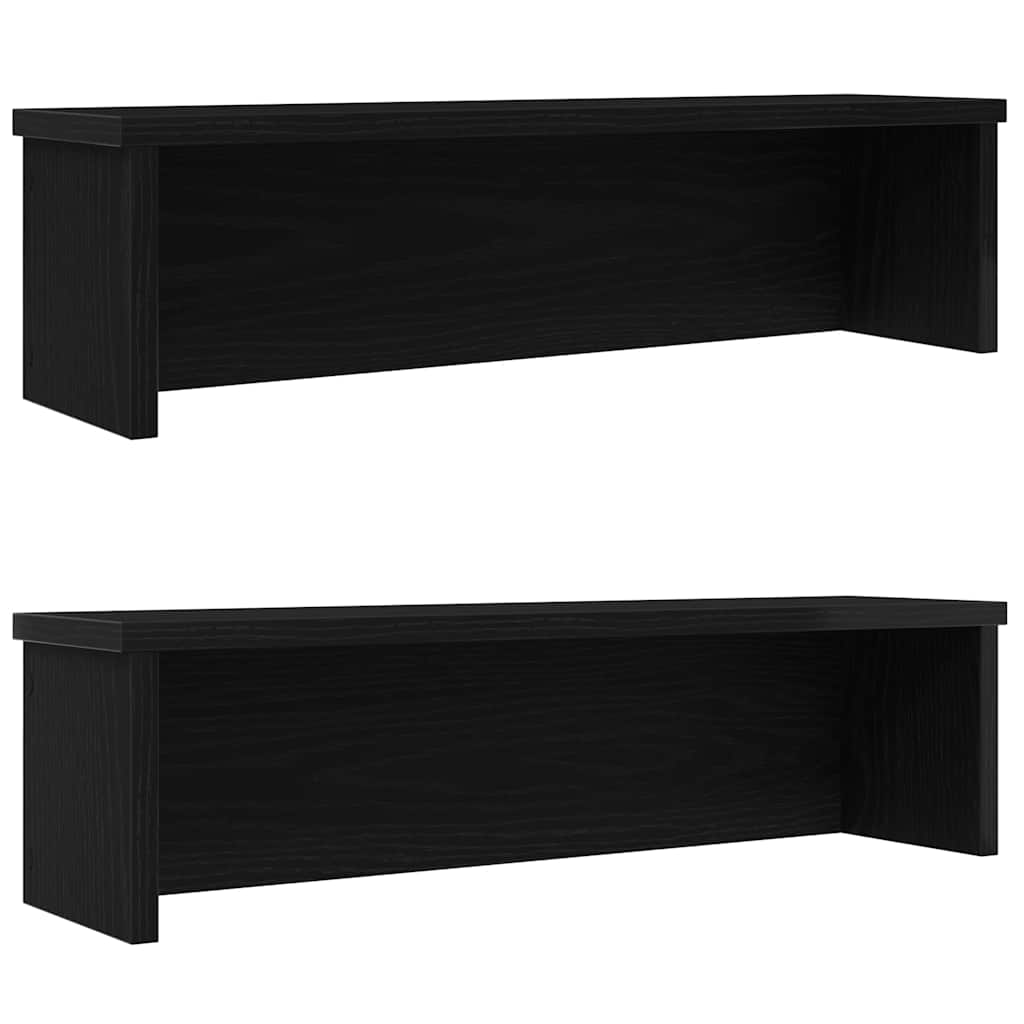 Keukenrekken stapelbaar 2 st 60x15x16 cm zwart